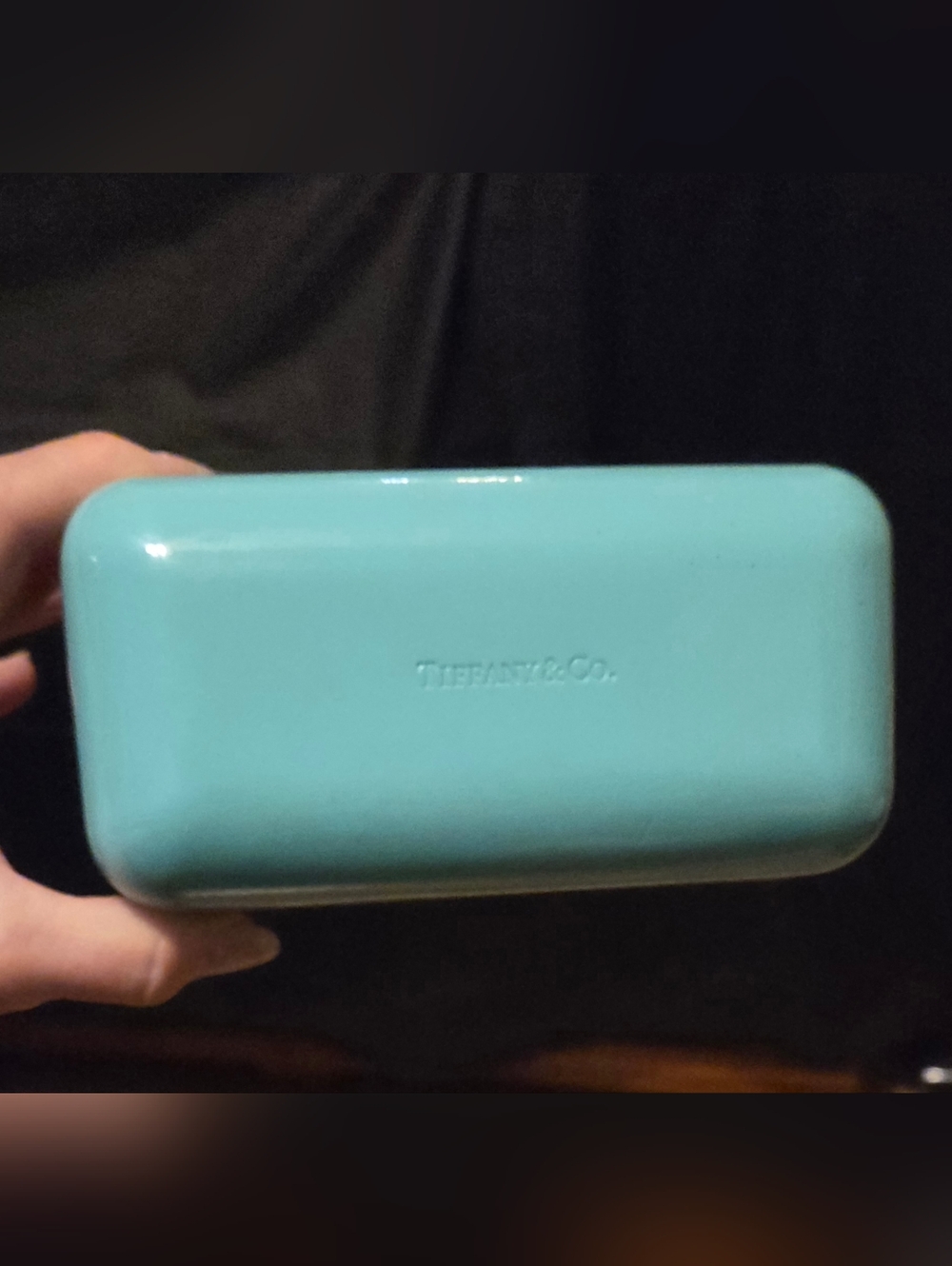 Genuine Tiffany & Co. Hard-shell Glasses Case Robin's Egg Blue 6x3x2.5"